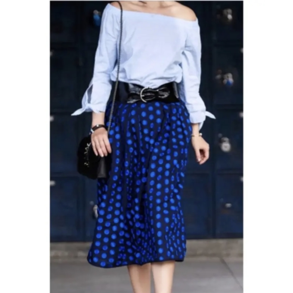 J Crew party tea office navy skirt